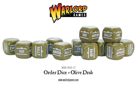 Bolt Action - Order Dice Olive Drab (12)